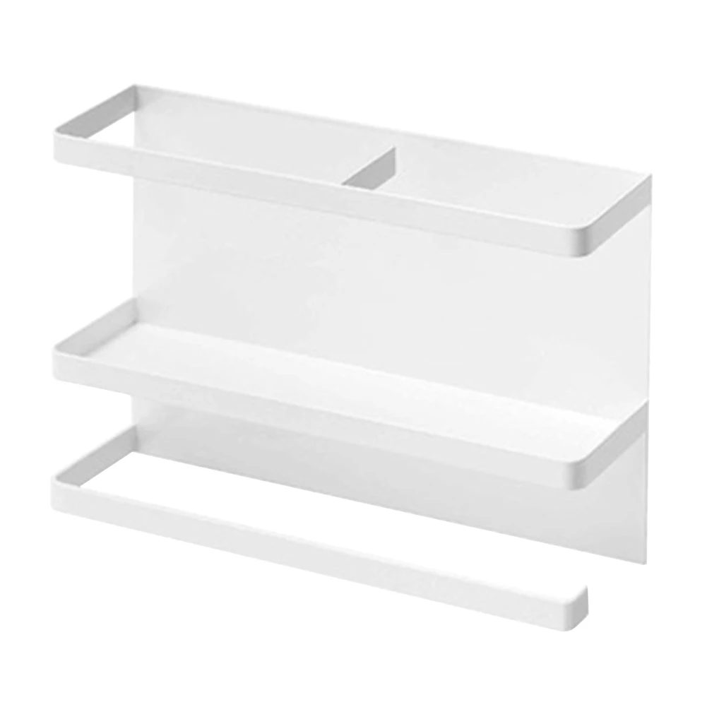 

Space Saving Home Magnetic Fridge Organizer Kitchen Rack Storage Holder Restaurant Heavy Duty Matte 2 Layers Refrigerator Shelf