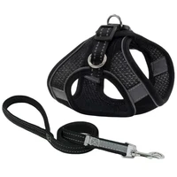 mesh pet dog harness adjustable prevent shake off comfortable soft dogs harnesses leash suit reflective walking running pet vest