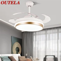 outela ceiling fan light invisible lamp with remote control modern simple led for home living room