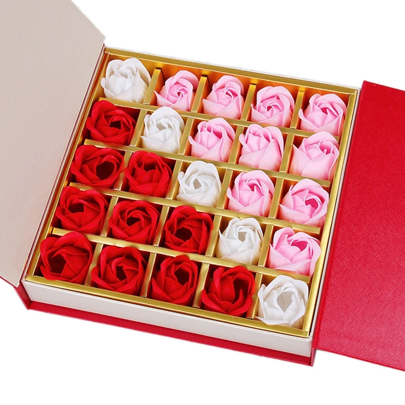 25 шт. ароматическое мыло с цветами розы для ванны парфюмированное в форме