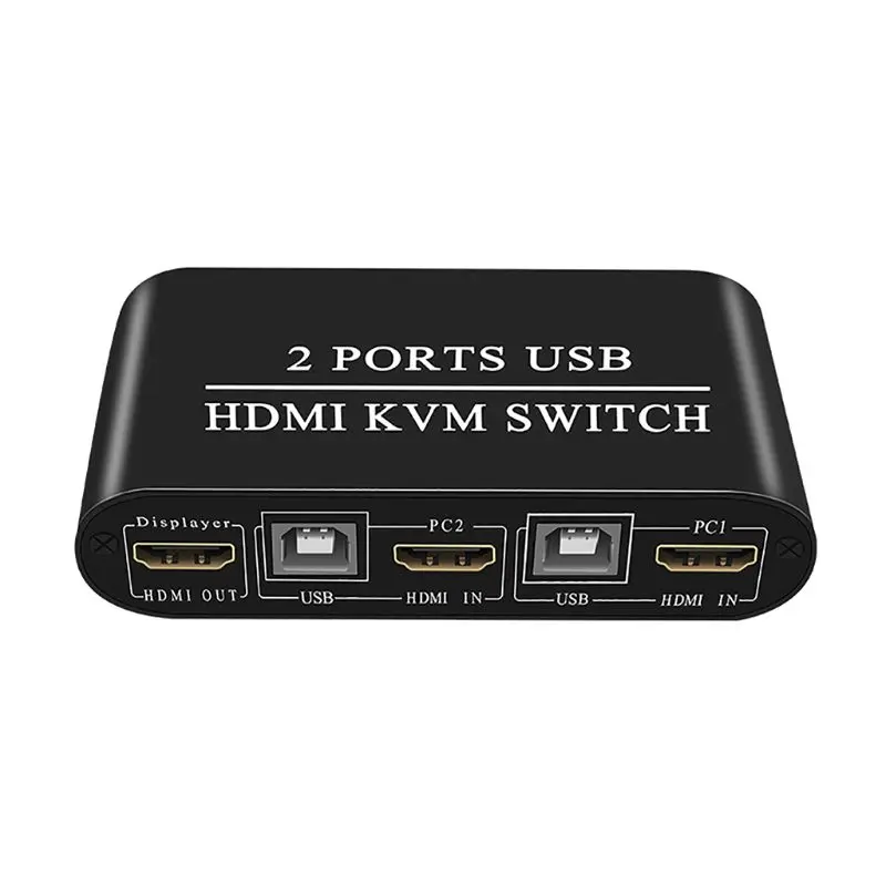 

Многофункциональный 4K HDMI-совместимый KVM-переключатель высокого разрешения с 2 портами USB ручной переключатель разделитель клавиатуры мыши