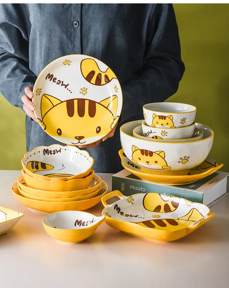 Набор керамических кухонных тарелок комплект посуды приборы для приготовления