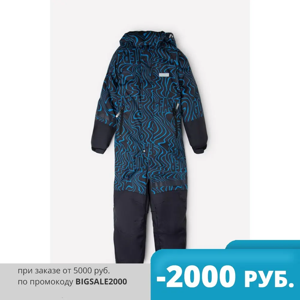 Комбинезон CROCKID ВК 60056/н/4 ГР для мальчиков черный синие волны - Одежда для детей Crockid