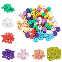 25pcs 10mm color smiley beads cartoon yellow smiley beaded polymer clay beads jewelry making diy jewelry accessories