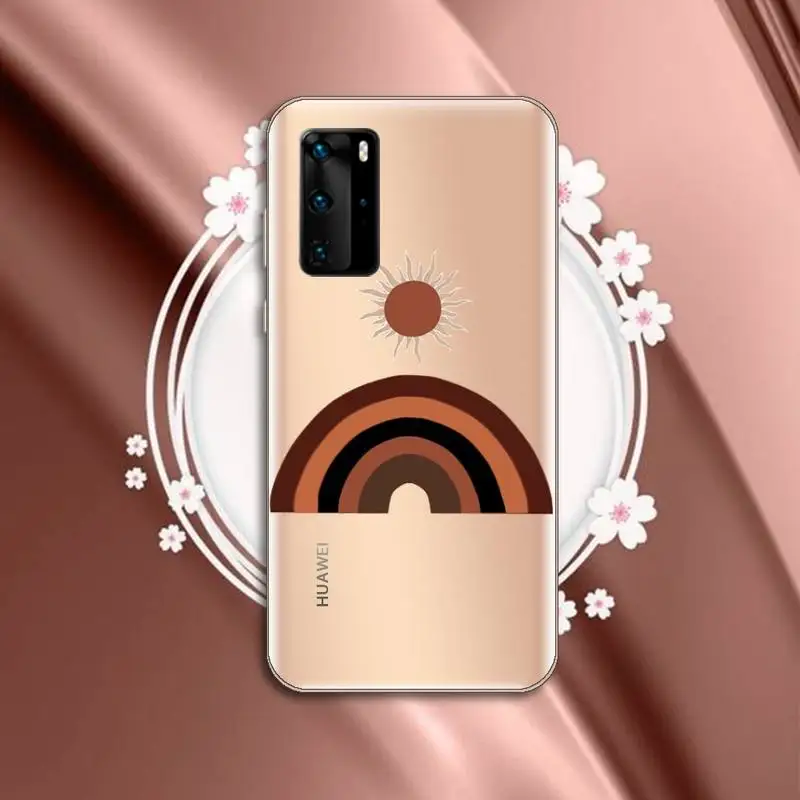 

Golden sun glitter pattern Phone Case Transparent for Huawei P honor 8 10i 20 30 40 smart 2019