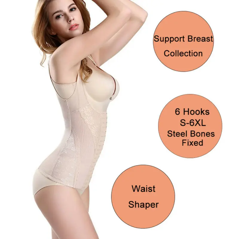 S-3XL Firm Waist Trainer Lace Control Slim Corset High Body Shaper Tummy Shapewear Plus Size Women Slimming Belt XXXL XXL | Женская
