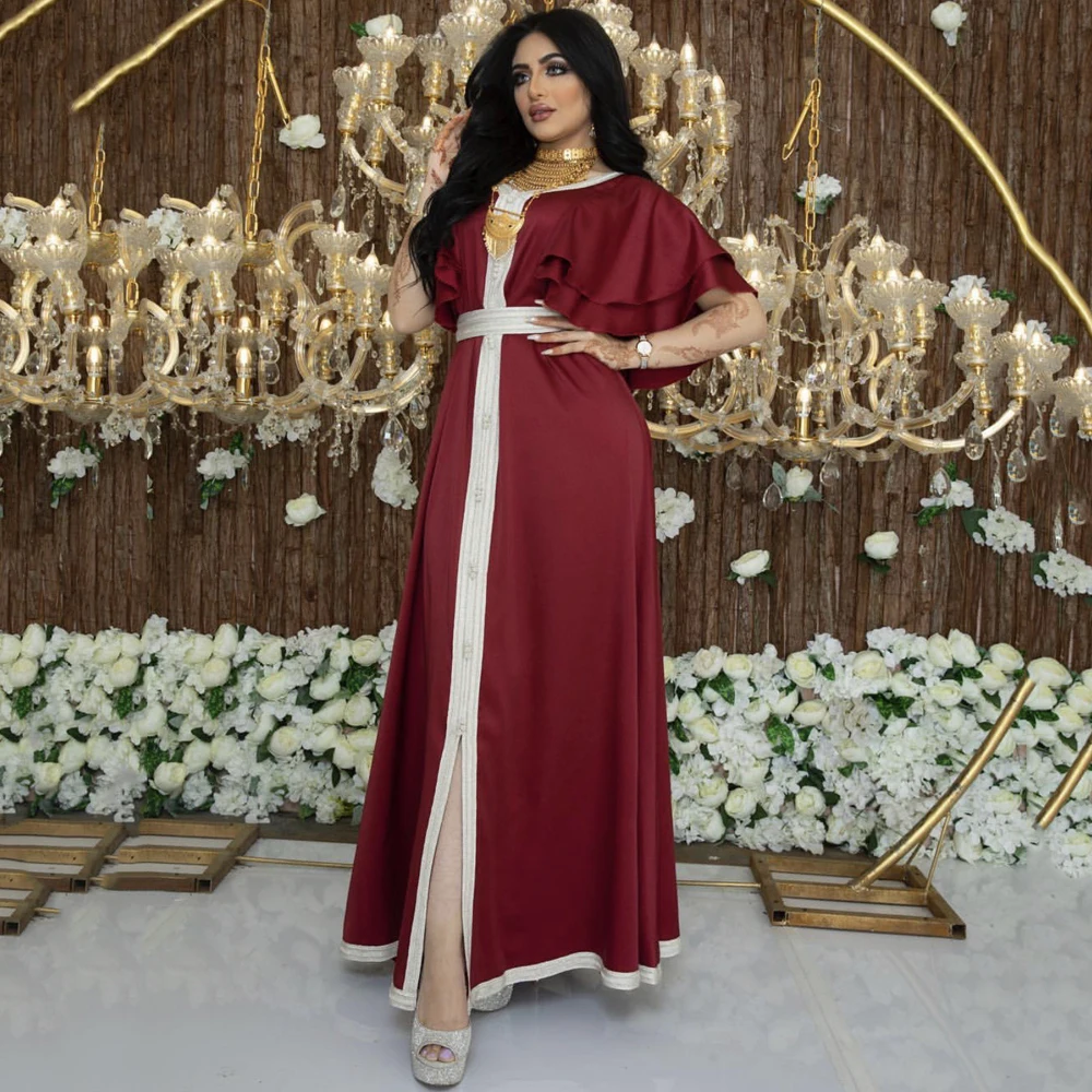 Женское атласное платье Abaya Dubai модные платья с коротким рукавом в турецком