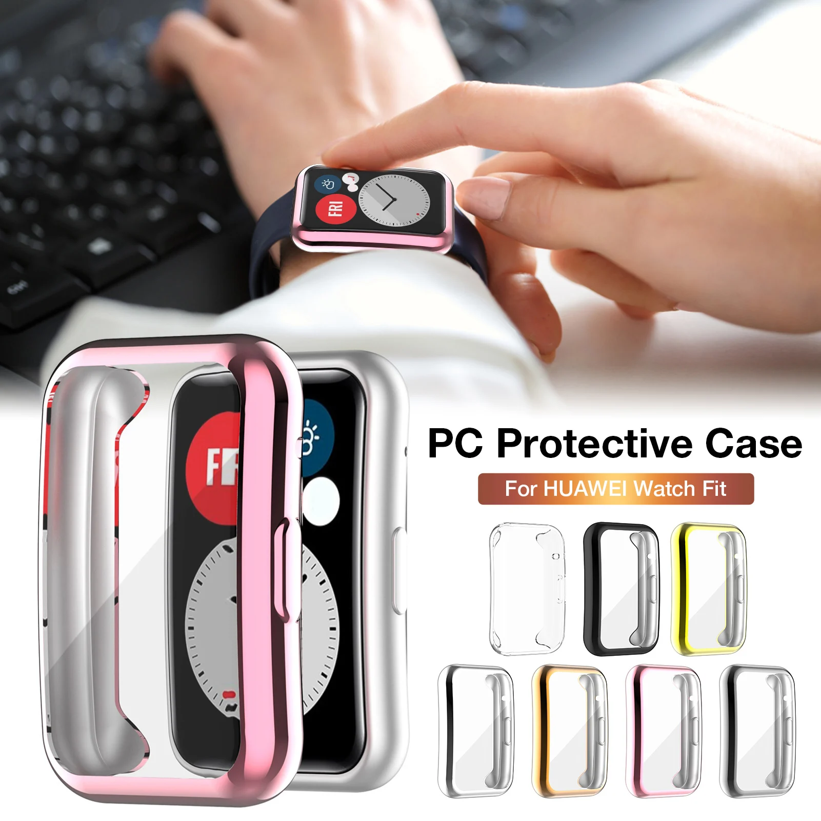 protectorcover for huawei watch fit plated cover tpu bumper all around screen protector watch glasscase huawei watch fit case free global shipping