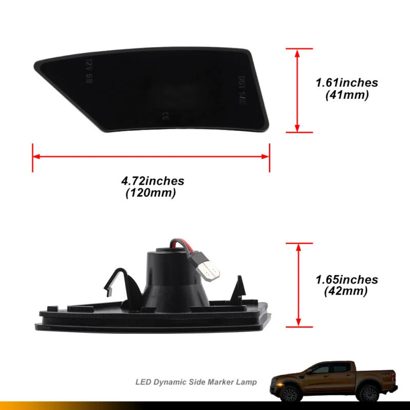 

Marker Light Side Marker Light For Ford Ranger 2019-20 4500k Waterproof Replacement 2pcs Lens Sequential