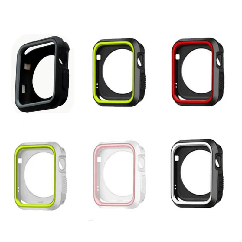 Полный Защитный Мягкий силиконовый чехол для Apple Watch чехлы i-Watch серии 1 и 2 3 42 мм 38