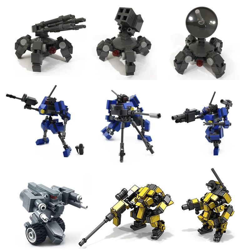 

2PCS Original Design Mech Warrior Building Blocks Toys For Children Armor Robots Anime Figure Model Kids Action Figure Dolls Toy