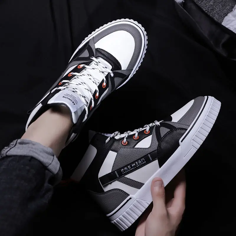 

Maycaur Men Skateboarding Shoes Male breathable Shoes High Top Comfortable Casual Sport Outdoor Sneakers Chauing Mens Shoes Vans