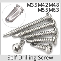 m3 5 m4 2 m4 8 m5 5 m6 3 phillips stainless steel self drilling screw wood thread self tapping screw pan head self tapping bolt
