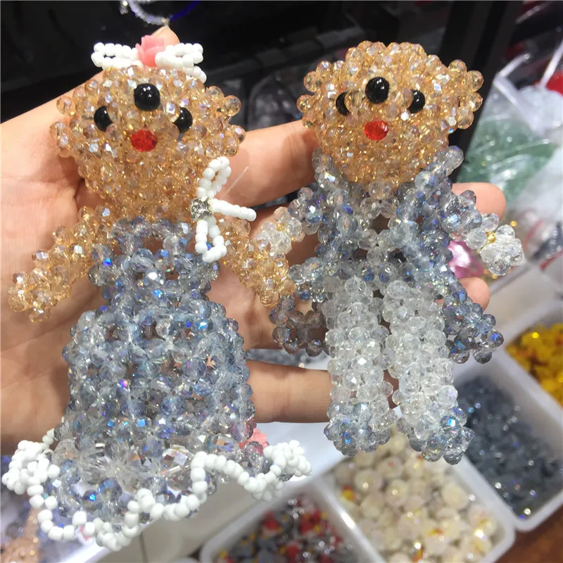 

Чистая ручная работа, большие милые пары, Свадебный Медведь, австрийский хрусталь, украшение для дома, Блестящий Рождественский подарок, кр...