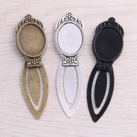sweet bell 5pcs three color 20mm cameo steel round bookmarks pattern cabochon settings jewelry blank charm