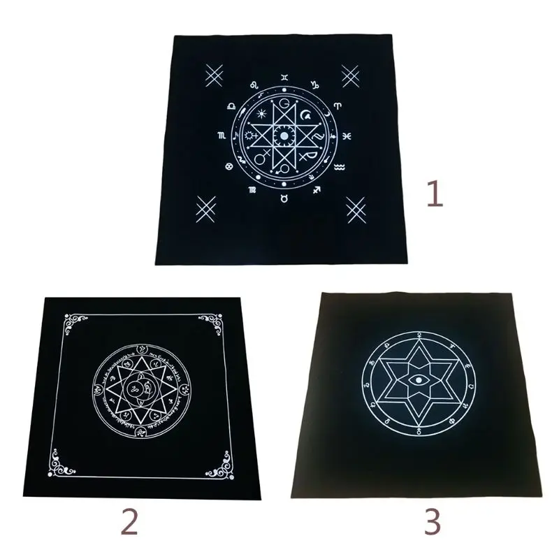 

50x50cm Art Tarot Pagan Altar Cloth Flannel Tablecloth Divination Cards Square Tapestry Decor