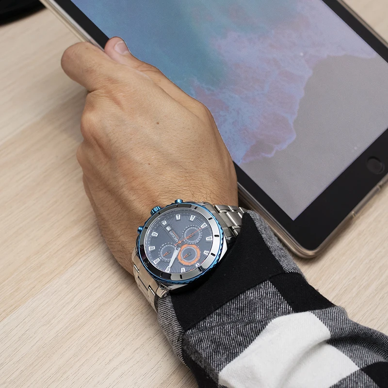 

2020 Chronograph Quartz Men Watch Luxury Brand Stainless Steel Business Wrist Watches Clock Hour Time Relogio Masculino