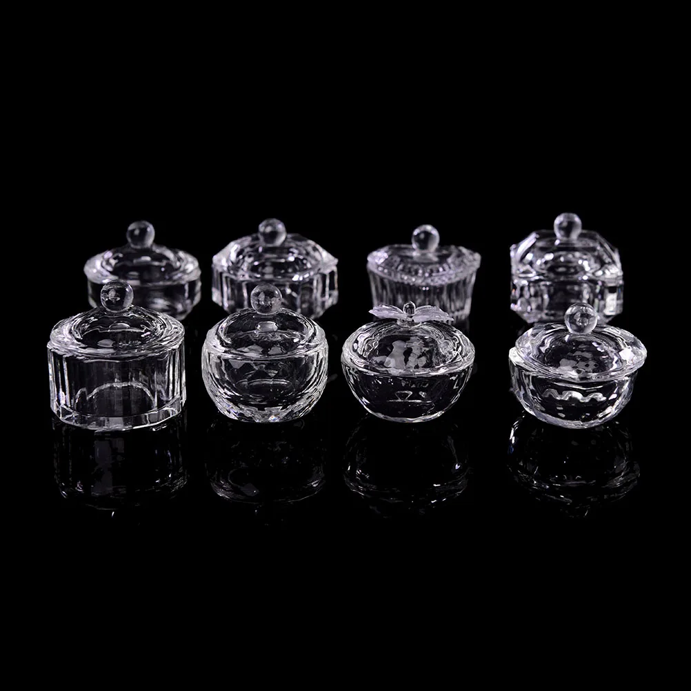 1PC Crystal Glass Dappen Dish Lid Bowl Cup Holder Manicure Equipment Nail Tool For Nail Art Acrylic Powder Liquid