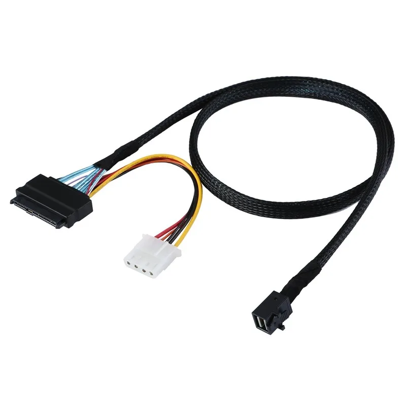 Mini SAS HD кабель внутренний SFF 8643 к U.2 8639 с 4-контактным разъемом питания SATA для
