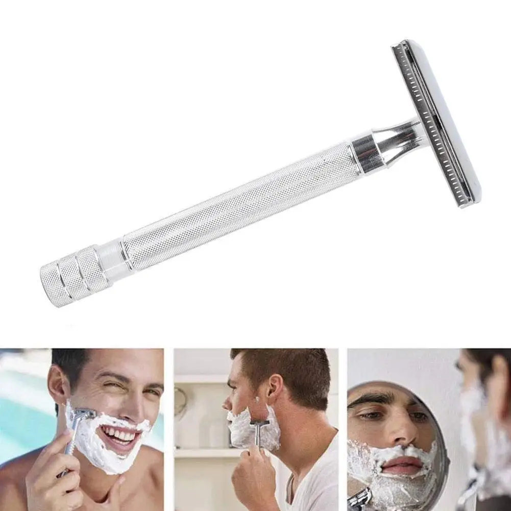 

Men's Shaving Kit Manual Razor + Beard Brush + Stand Double-sided Gift Cosmetic Wet Set Blade Man Shaving Razor Brush C3T8