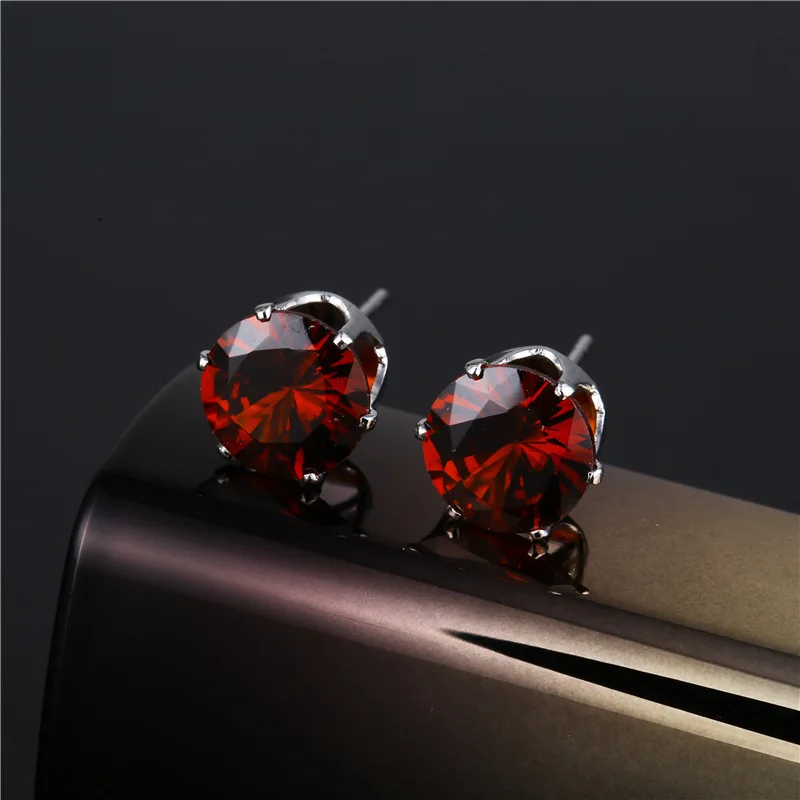 

2021 Trendy Six-Claw Embedding Diamond Earrings for Women Girl Exquisite 3A Certification Ear Studs Bijoux Jewelry Wholesale