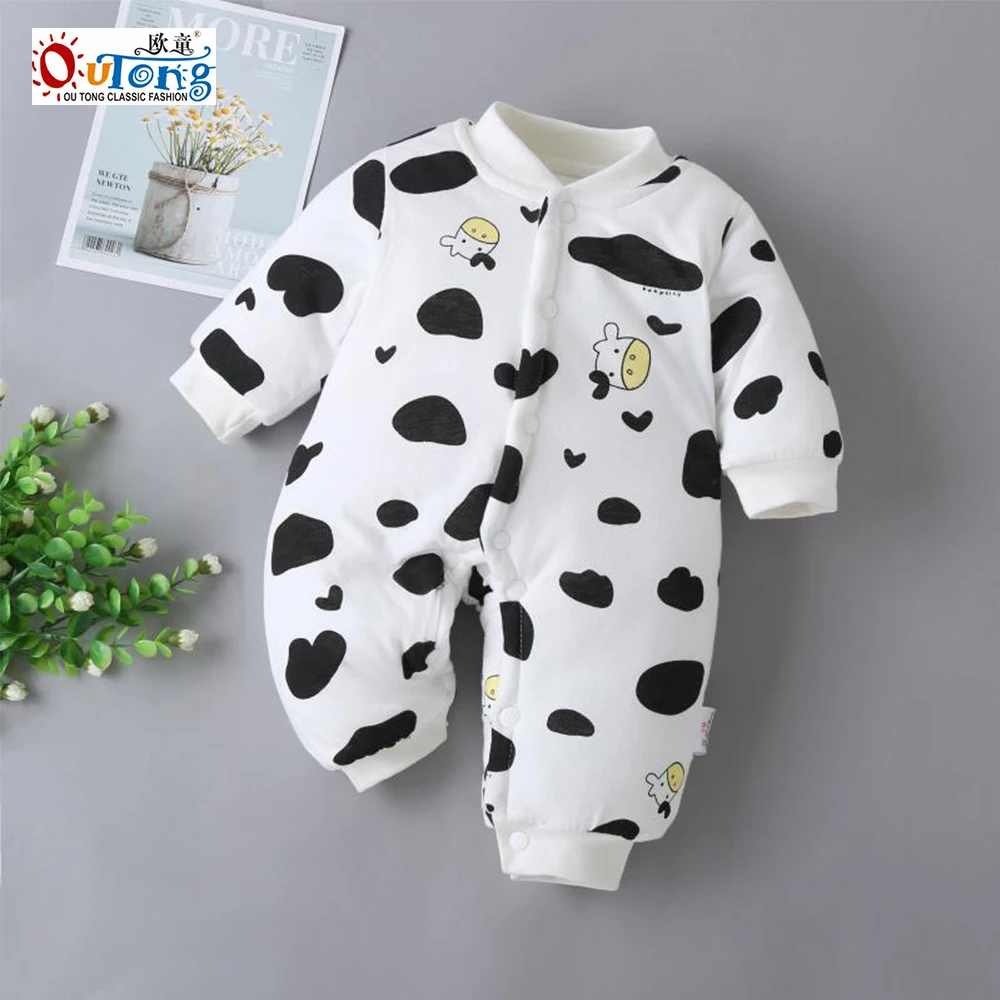 

Outong Newborn Clothes Winter Thin Cotton Warmth Cotton Bodysuits One-piece Baby boy Long Sleeve Romper For Baby Casual Clothes