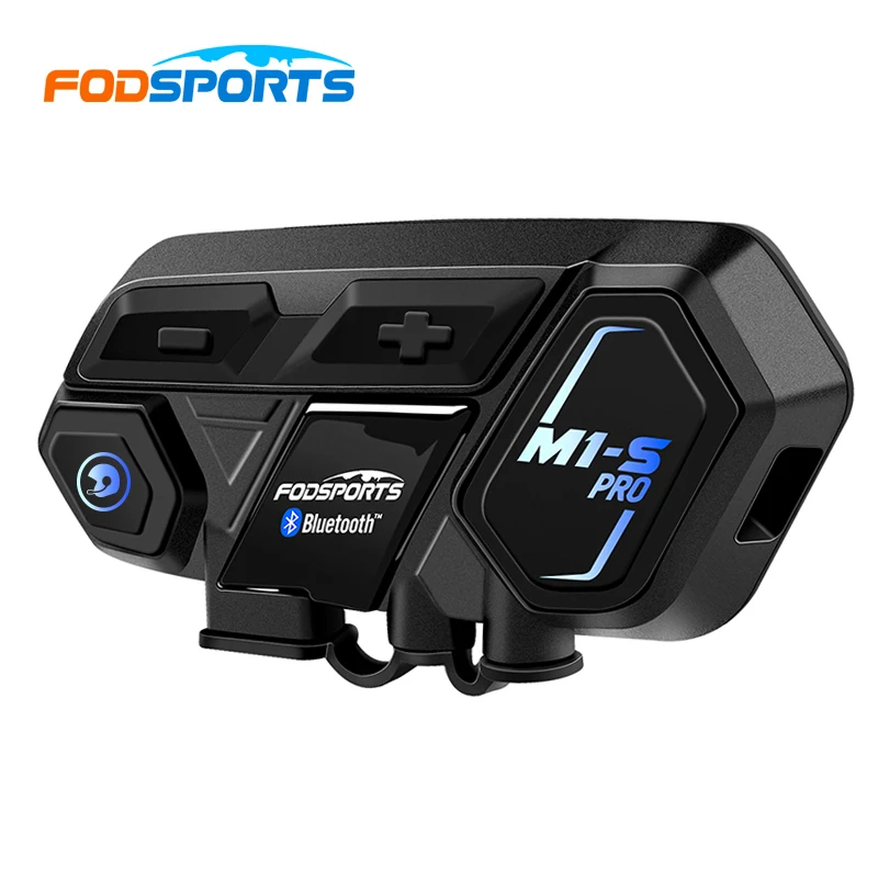 Fodsports M1-S Pro Helmet Intercom Headset Motorcycle Waterproof Bluetooth 5.0 Interphone 8 Rider 1200M Intercomunicador