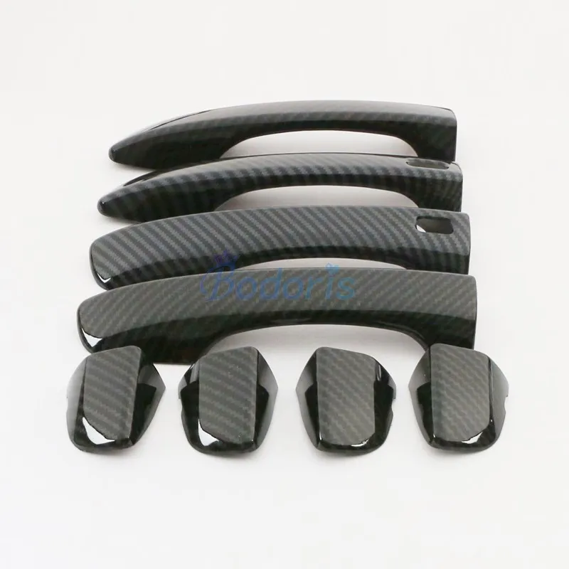 

Carbon Fiber Color Door Handle Cover Smart Hole Grab Handle Car Styling 2017 2018 For Volkswagen VW Tiguan L Accessories