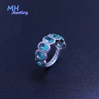 mh 100 real s925 silver adjustable rings elegance winding green color stone aaa valentine gift for women luxury fine jewelry