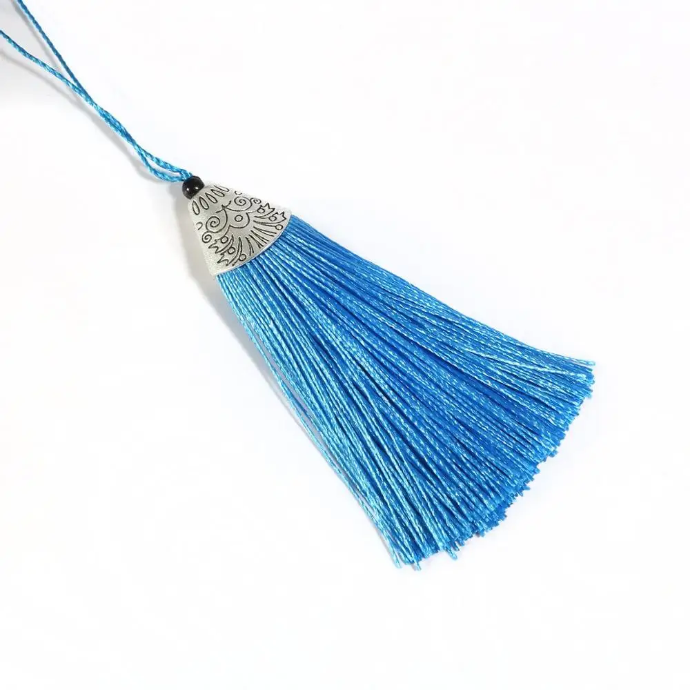 turquoise 10 см шелковая кисточка с рыбьим ртом колпачок для DIY нитяная занавеска подвесная подвеска автомобиль сумка Украшение дома швейная поставка - Цвет: turquoise