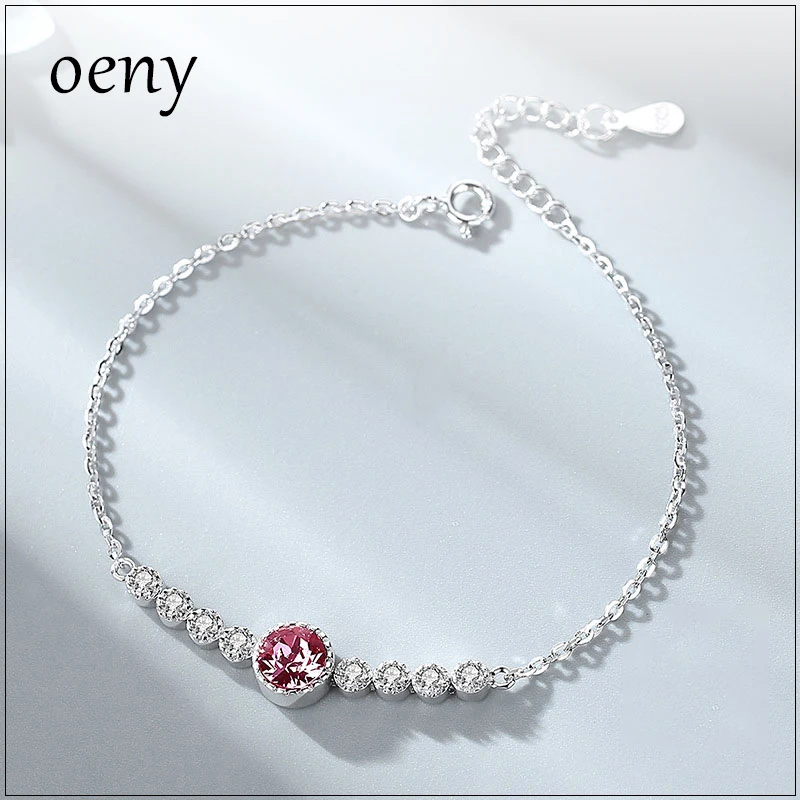 

Женский браслет с австрийскими кристаллами, из серебра 925 пробы