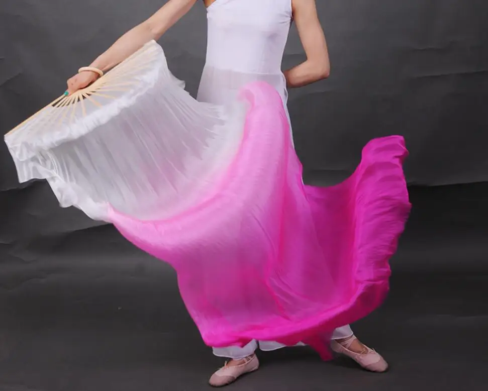 as picture New 4 Colors Gradient Belly Dance Silk Veil Kids Women Silk Dance Scarves Shawls Wraps 120cm 180cm Wholesale - Цвет: as picture