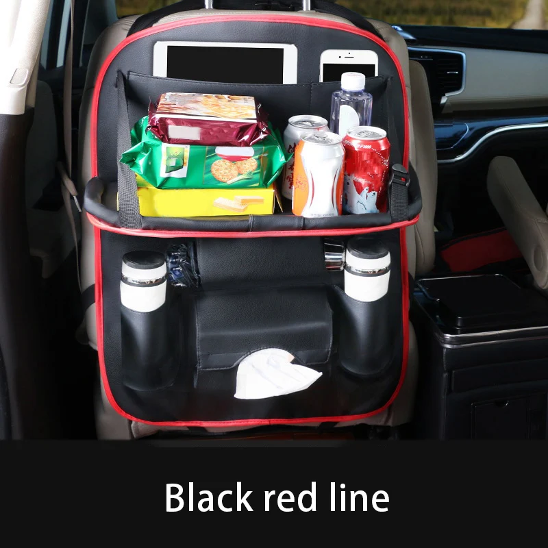 Скидка Из искусственной кожи органайзер для спинки сиденья автомобиля, поднос, дорожная сумка для хранения, складной обеденный стол SEC88