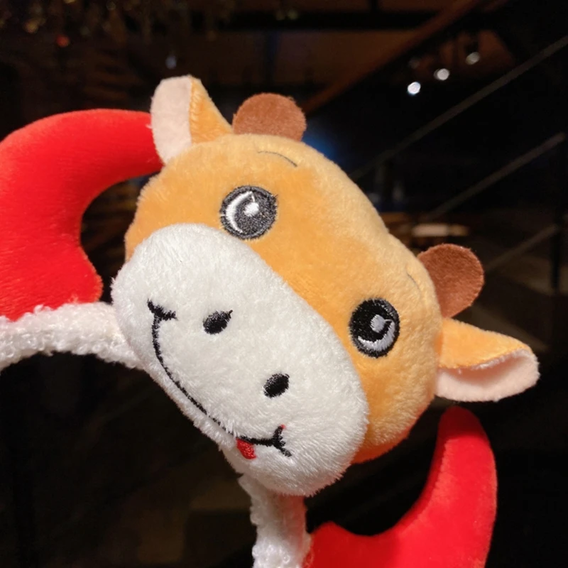 Повязка на голову в китайском и новогоднем стиле из бычьей кожи забавная