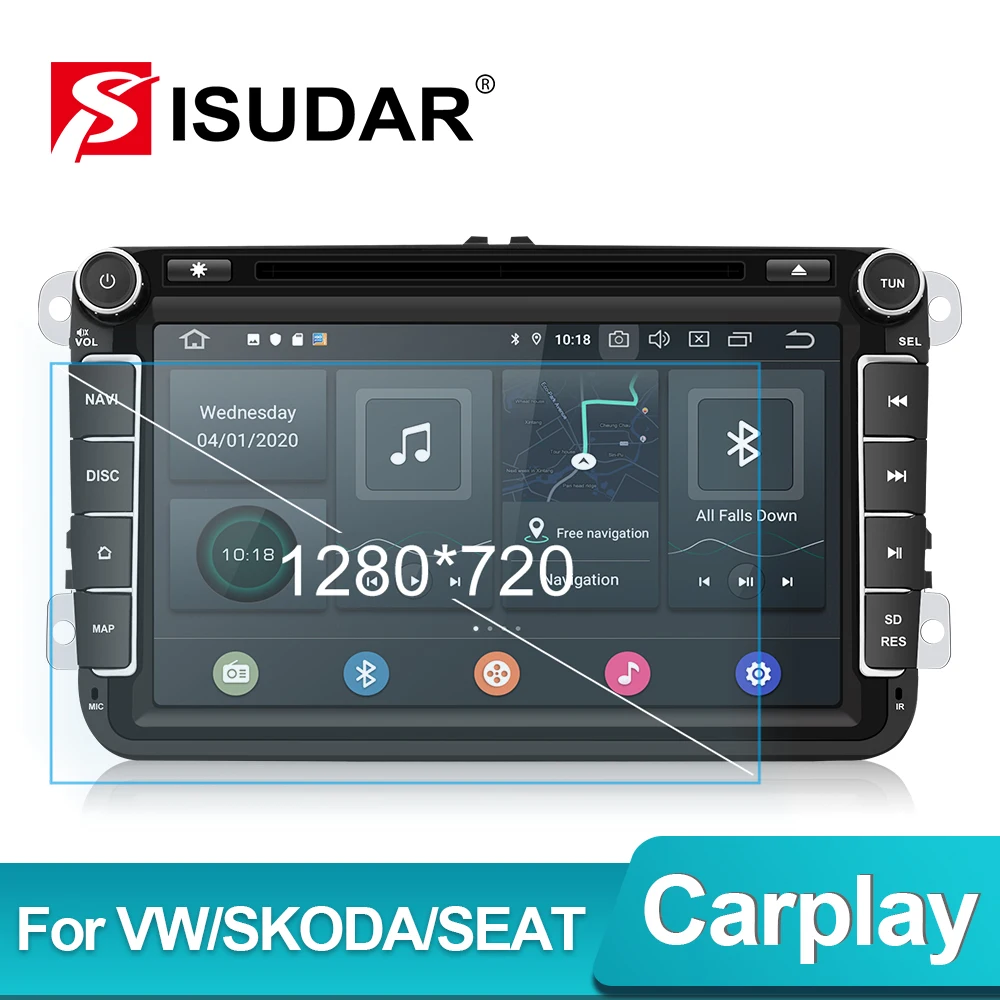 Isudar 2 Din Android 11 Car Radio For Skoda/Seat/Volkswagen/VW/Passat b7/POLO/GOLF 5 6 Auto Multimedia Player DVD GPS Navigation