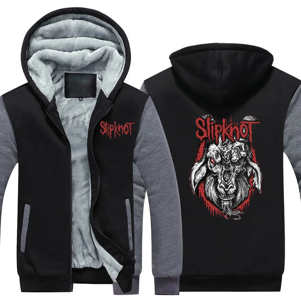 Newest Zipper Slipknot Thickened Hoodie For Men Winter Warmth | Мужская одежда