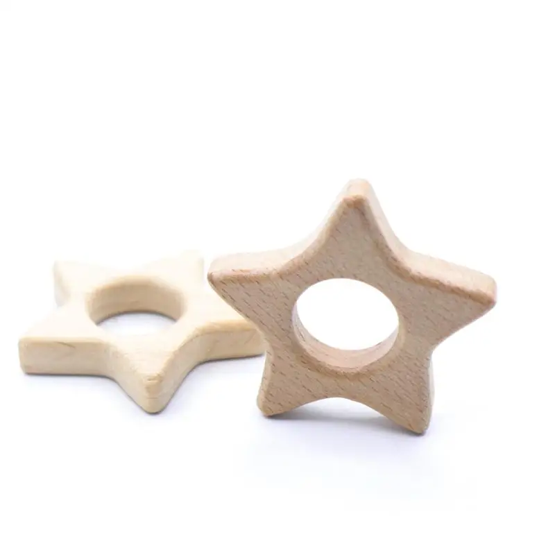 UXDXU деревянный звезды прорезывание зубов кольца натуральные ручной работы