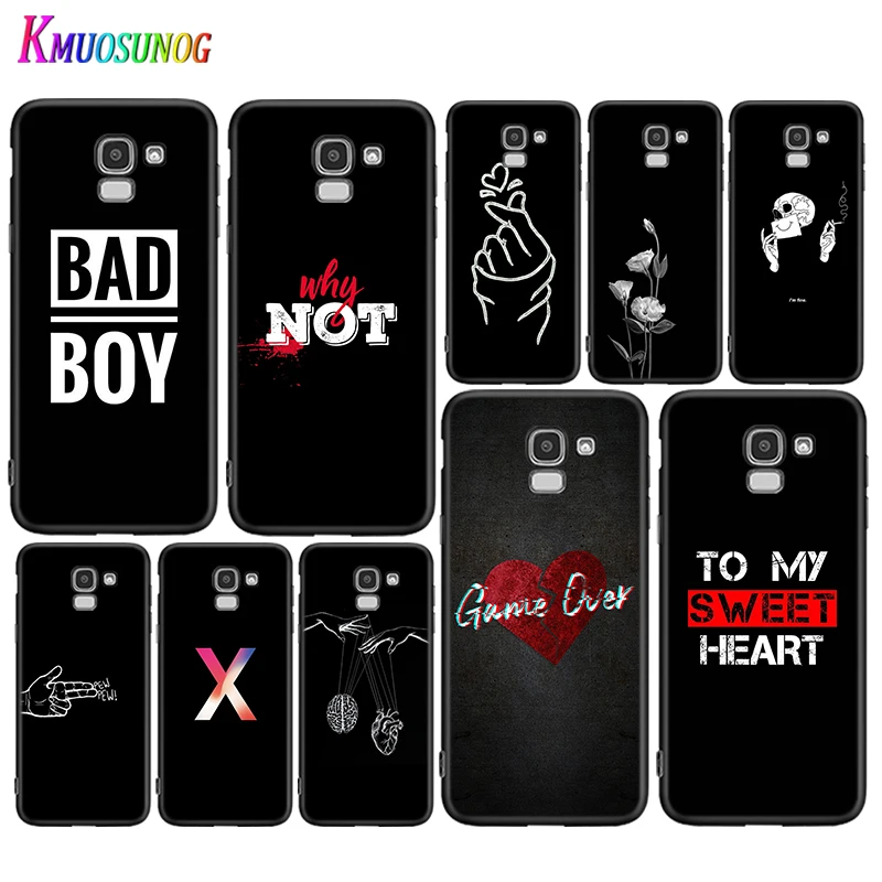 Черный чехол Bad Boy Why Not для Samsung Galaxy J8 J7 Duo J6 J5 Prime J4 Plus J3 J2 Core 2018 2017 2016