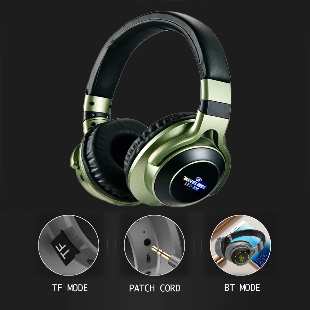 Беспроводные наушники Bluetooth V5.0 светодиодный светильник 3D стерео гарнитура