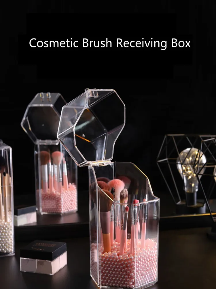 

Multi-style Acrylic Makeup Organizer Cosmetic Holder Makeup Tools Storage Pearls Box Brush Accessory Dust-proof Holder Bucket