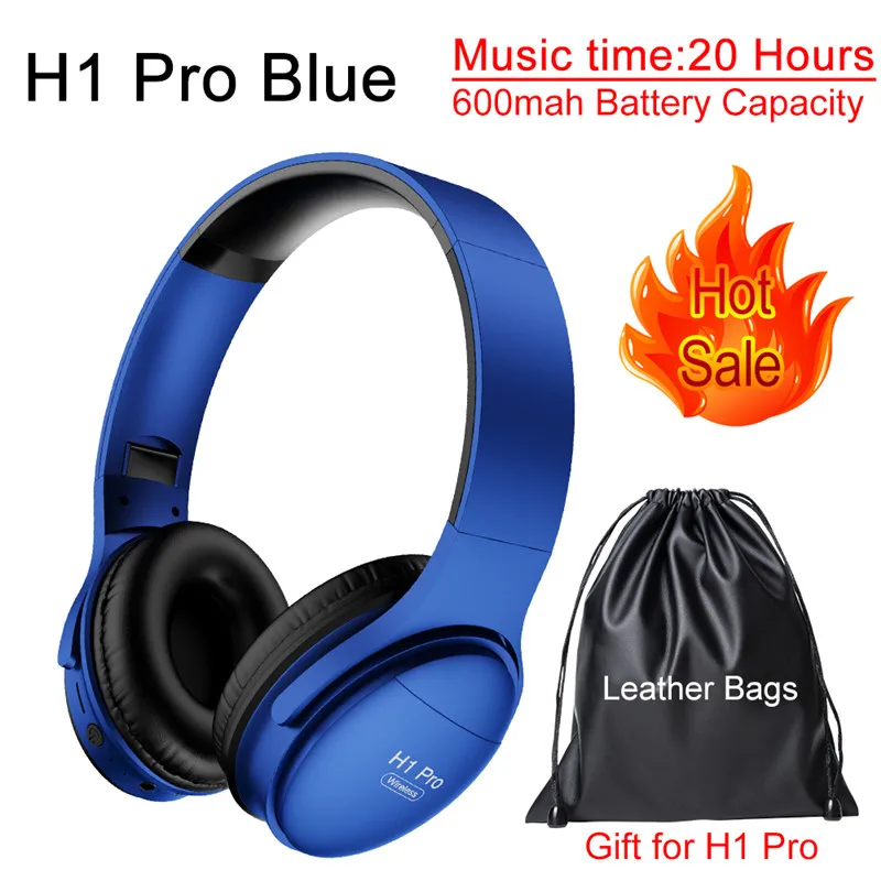 H1 Pro Blue AWI H1 Pro Bluetooth наушники Беспроводные Наушники Накладные наушники с шумоподавлением Hi-Fi стерео игровая гарнитура с микрофоном Поддержка TF карты - Цвет: H1 Pro Blue
