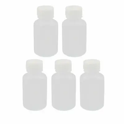 

5Pcs 30ml Plastic Small Mouth Lab Reagent Bottle Sample Sealling Bottle White