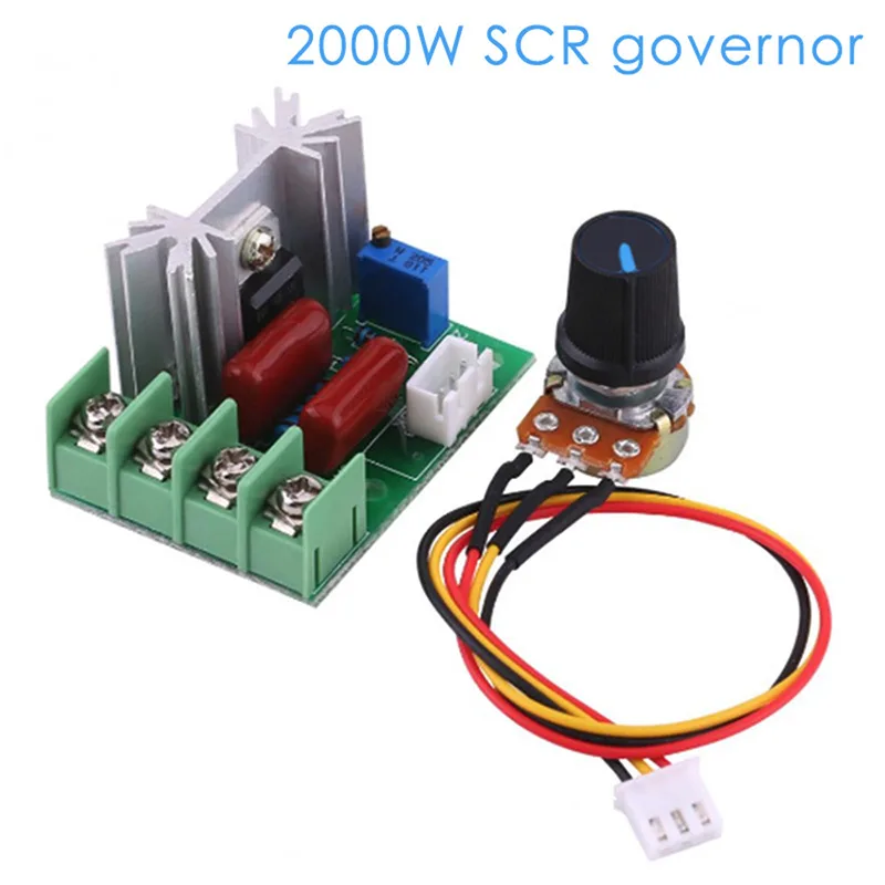 

2000W Voltage Regulator SCR Speed Controller Adjustable Motor Speed Regulator Governor AC 220V Temperature Dimmer Switch Control