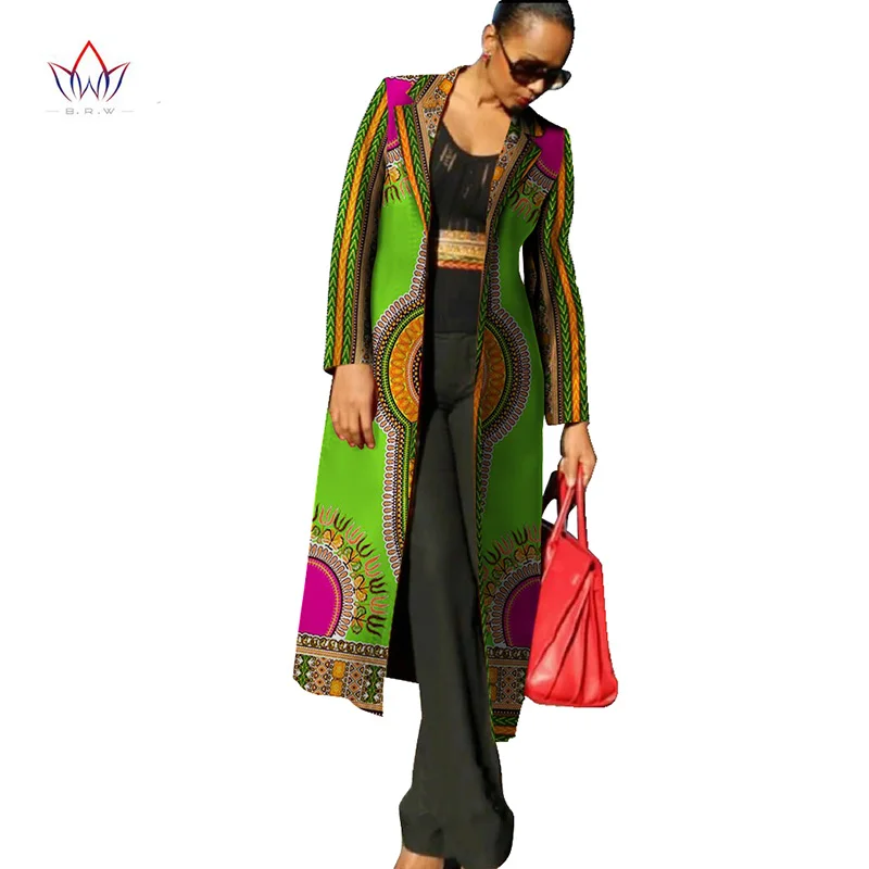 Женское платье с принтом Дашики осенняя мода Анкары в африканском стиле Тренч