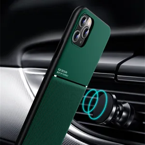 luxury leather phone case for iphone 11 pro max 12 13 x xs max xr 7 8 6 6s plus se 2020 ultra thin magnetic car plate back cover free global shipping