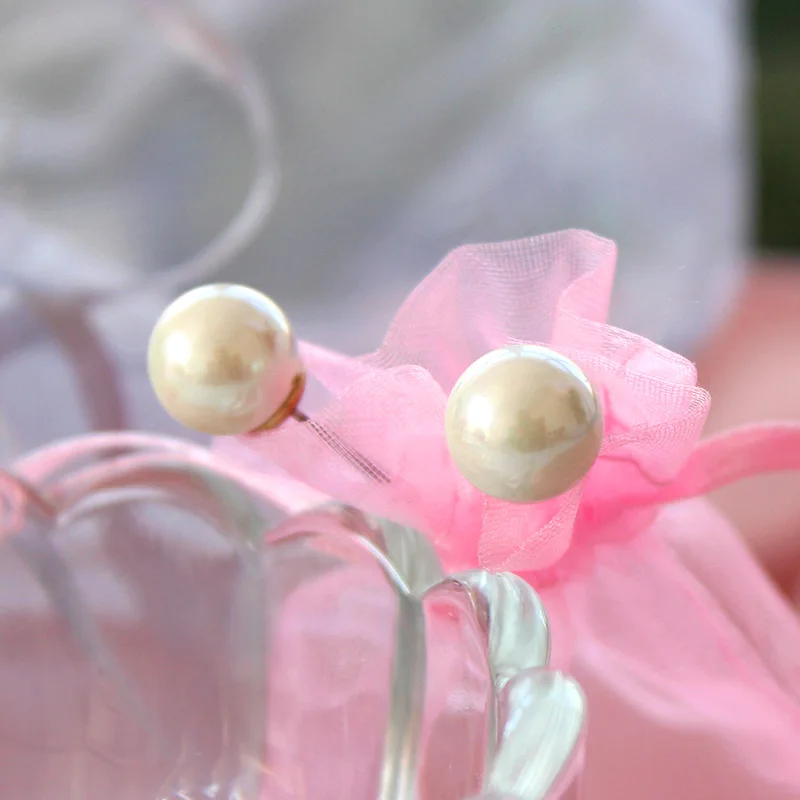 Женские классические серьги гвоздики SANSUMMER простые с жемчугом в корейском и