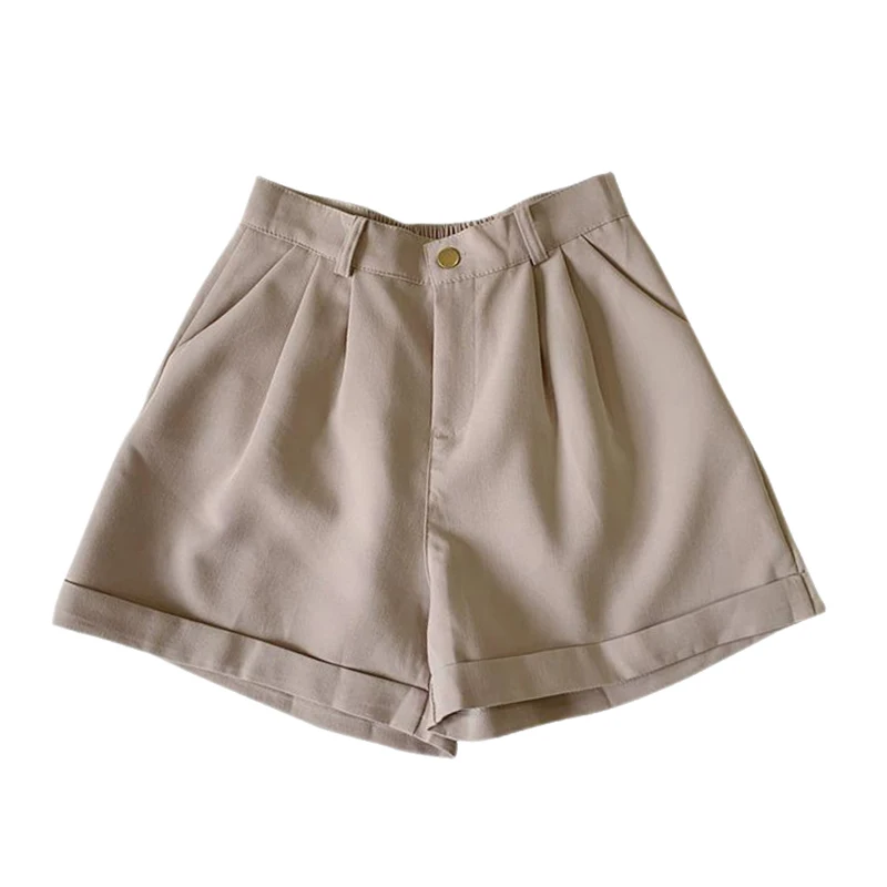 Женские однотонные повседневные шорты с широкими штанинами летние свободные