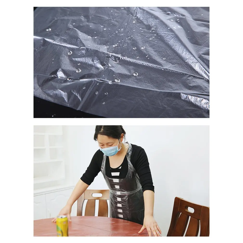 1/10/100 шт одноразовый пластиковый фартук водонепроницаемый и маслостойкий для