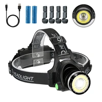 zoomable headlamp flashlight t6 waterproof usb rechargeable hard hat head lamp up close work head light dropshopping