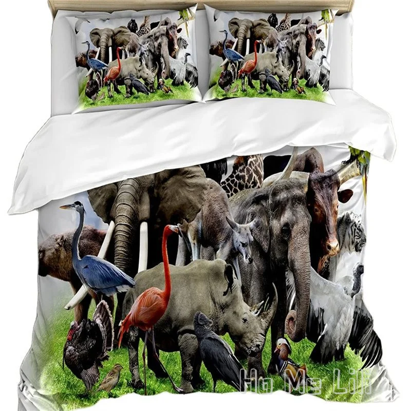 

Africa Duvet Cover By Ho Me Lili Digital Collage Of Wild Animals With Safari Theme Print Artwork Decorative Bedding Set